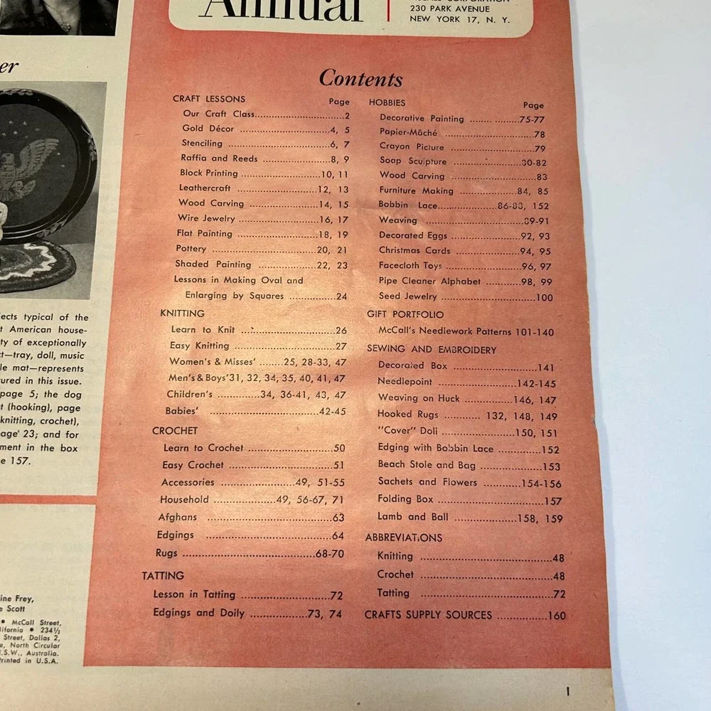 Vintage 1951 Mccalls‎ Needlework & Crafts Annual Volume II Magazine